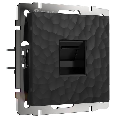 Розетка компьютерная без рамки Werkel Hammer 1-м. RJ45 5e черный картинка